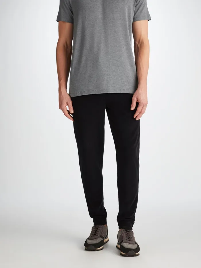 Casual Pants Men Derek Rose Sweatpants Isaac Terry Cotton Black