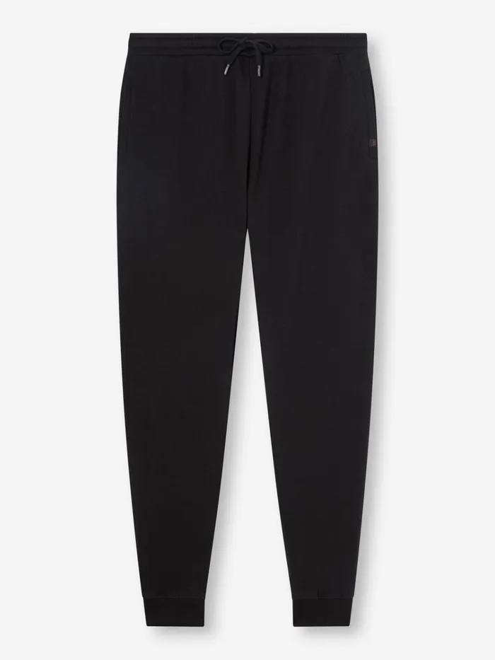 Casual Pants Men Derek Rose Sweatpants Quinn Cotton Modal Black