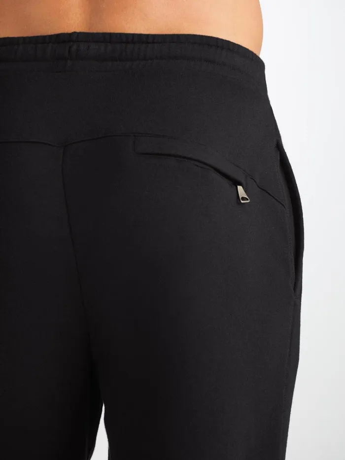 Casual Pants Men Derek Rose Sweatpants Quinn Cotton Modal Black