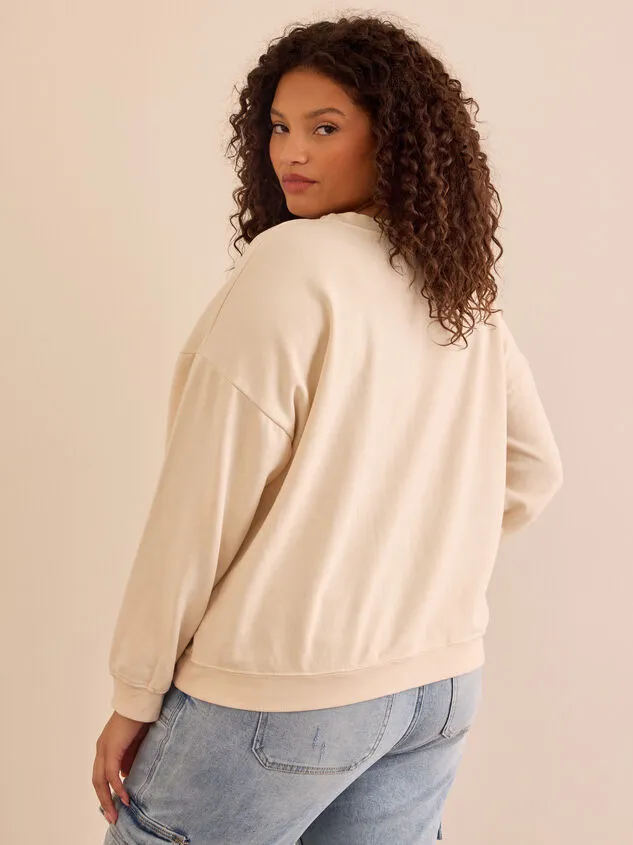 Christmas Bow Graphic Sweatshirt Ivory Women Altar039d State Tops