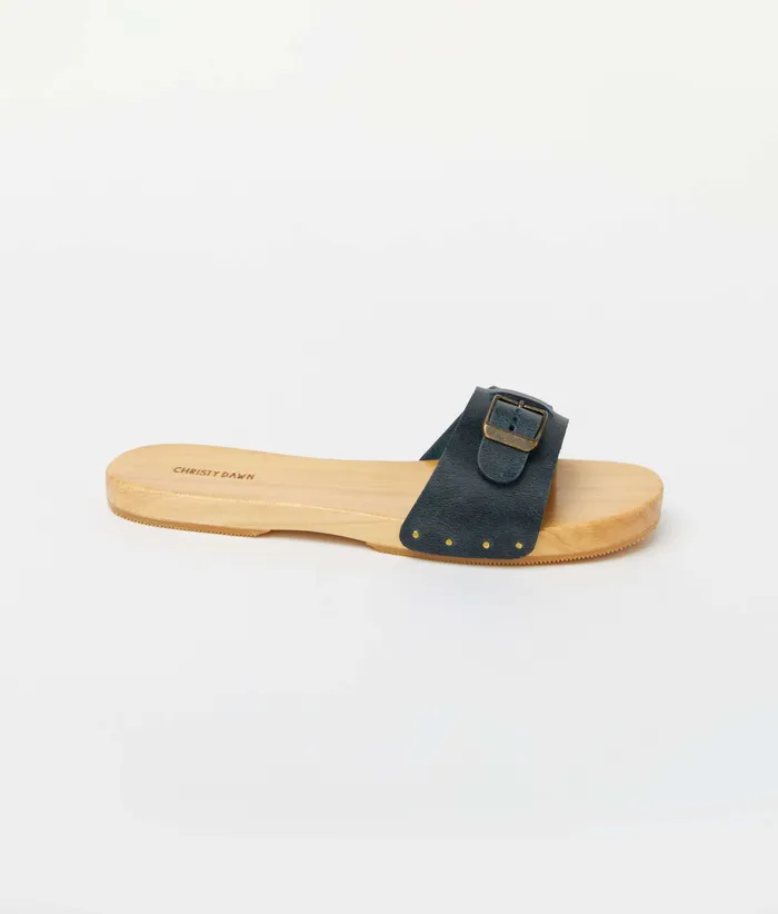 Christy Dawn The Ventura Clog Navy Leather Women Footwear Christy Dawn The Ventura Clog Navy Leather Women Footwear