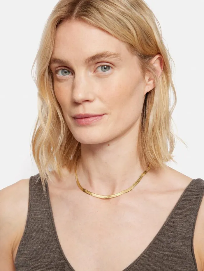 Chunky Snake Chain Necklace Gold Women Jigsaw Jewellery