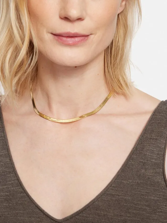 Chunky Snake Chain Necklace Gold Women Jigsaw Jewellery