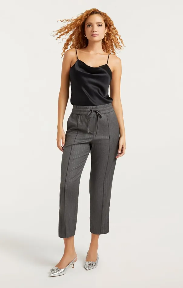 Cinq Sept Adalie Pant Lurexpinstripecharcoal Women Pants