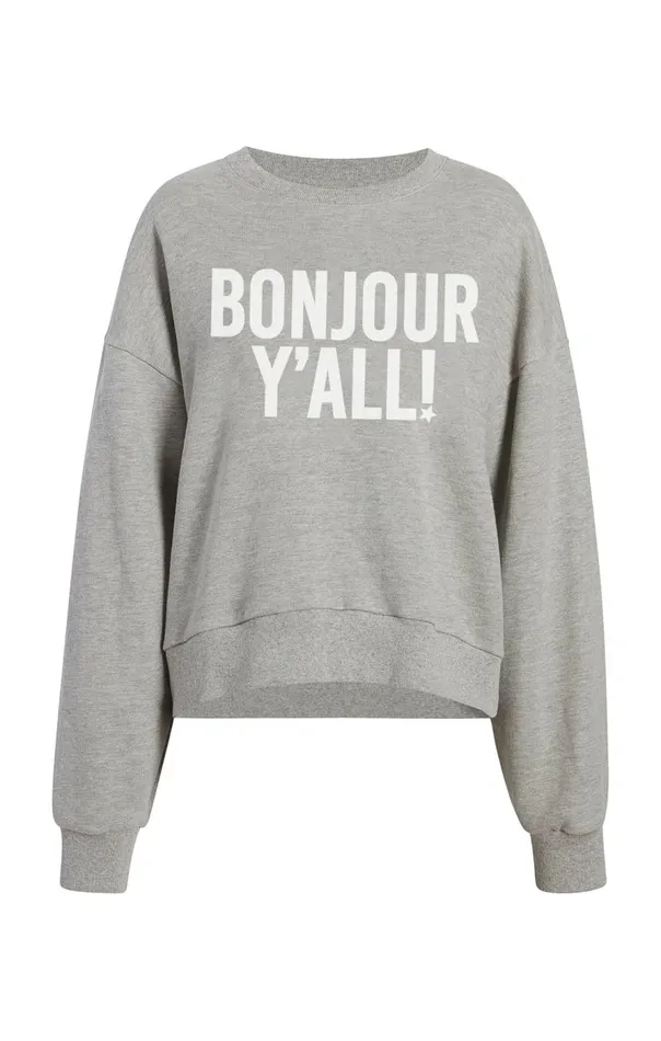 Cinq Sept Bonjour Y039all Brandy Pullover Heathergreywhite Women Sweaters and Knits