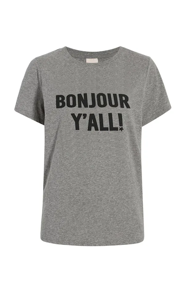 Cinq Sept Bonjour Y039all Tee Heathergreyblack Women Tees