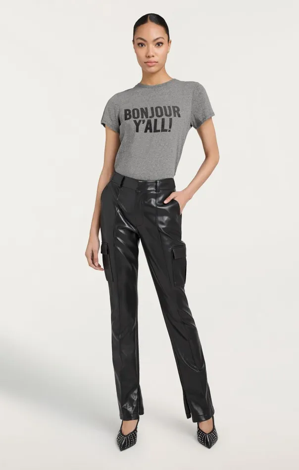 Cinq Sept Bonjour Y039all Tee Heathergreyblack Women Tees