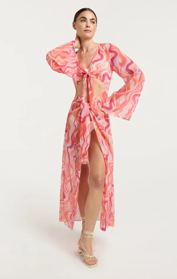 Cinq Sept Canyon Swirl Talita Coverup Pinkmulti Women Coverups
