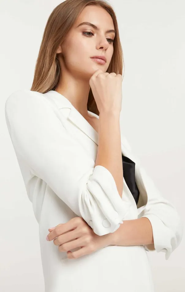 Cinq Sept Crepe Khloe Blazer Ivory Women Jackets