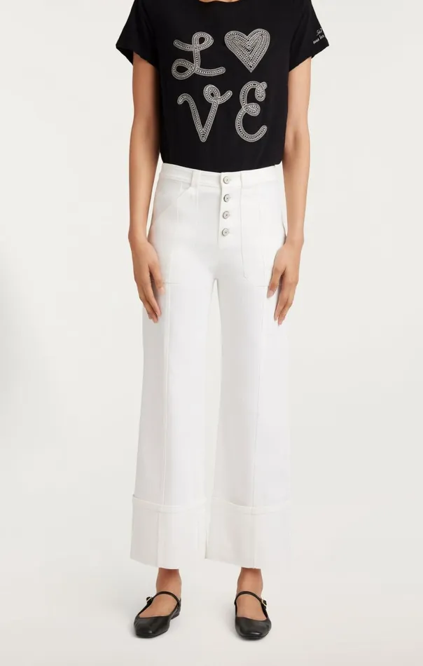 Cinq Sept Cuffed Benji Pant White Women Pants