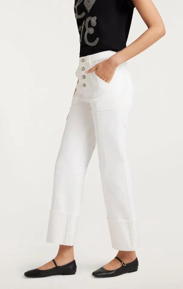 Cinq Sept Cuffed Benji Pant White Women Pants