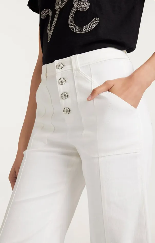 Cinq Sept Cuffed Benji Pant White Women Pants