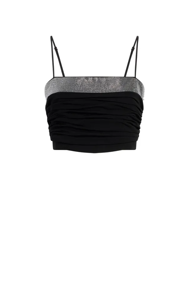 Cinq Sept Elizabeth Top Black Women Tank Tops and Camisoles
