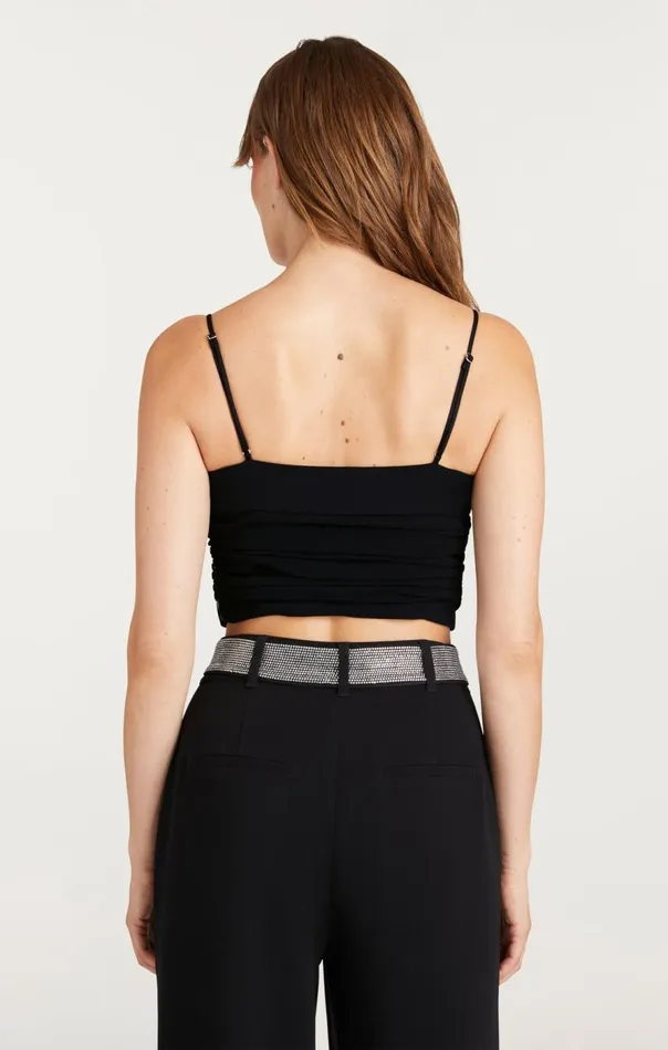 Cinq Sept Elizabeth Top Black Women Tank Tops and Camisoles