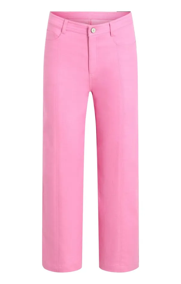 Cinq Sept Heart Embroidery Cropped Verona Pant Flamingo Women Pants