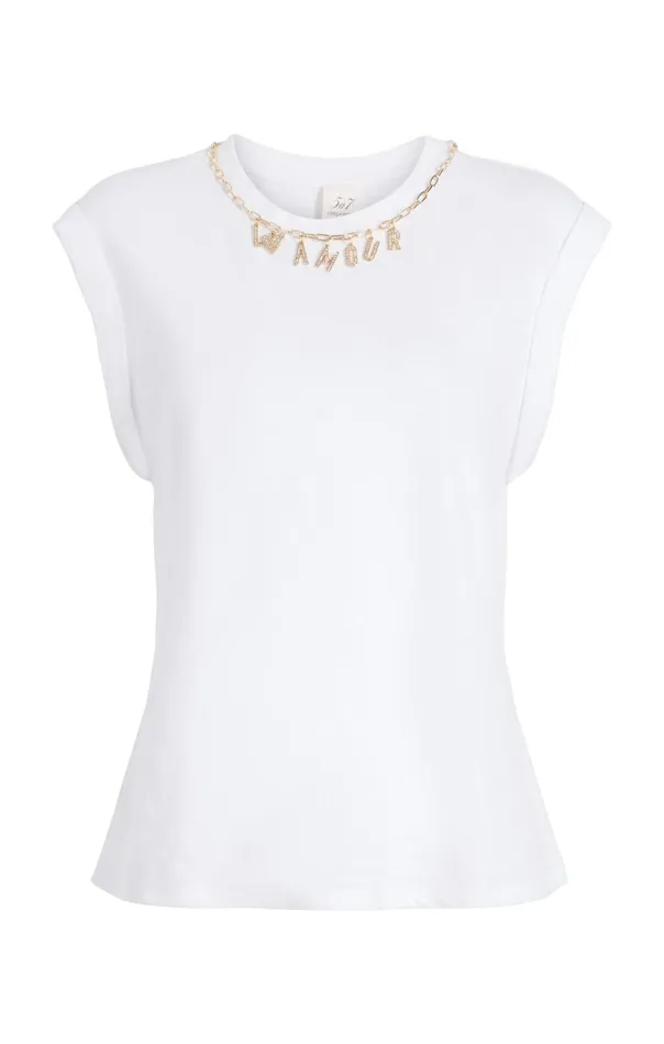 Cinq Sept L039amour Necklace Bella Tee White Women Tees