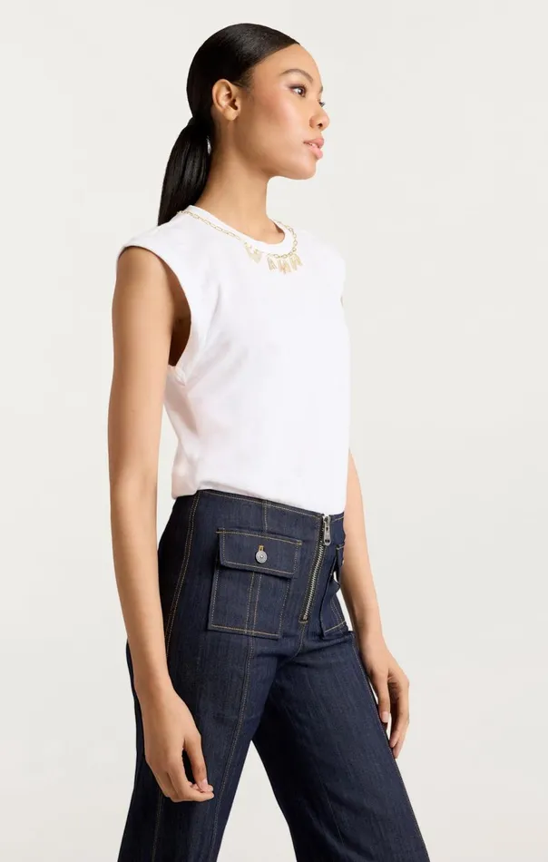 Cinq Sept L039amour Necklace Bella Tee White Women Tees
