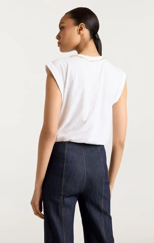 Cinq Sept L039amour Necklace Bella Tee White Women Tees