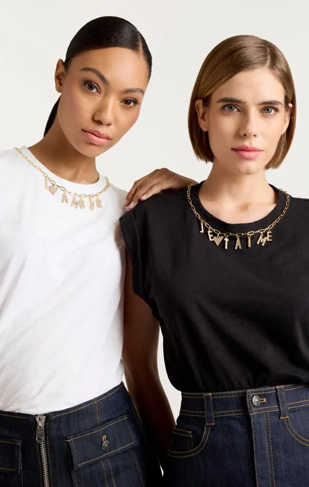 Cinq Sept L039amour Necklace Bella Tee White Women Tees