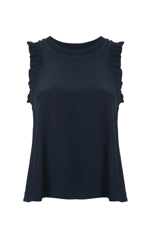 Cinq Sept Lenore Top Navy Women Tank Tops and Camisoles