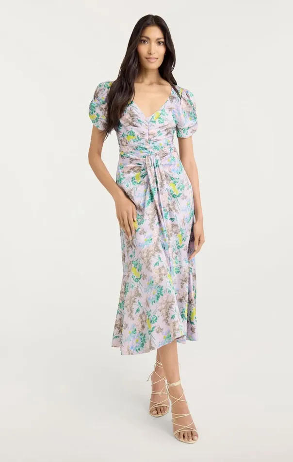 Cinq Sept Light Washed Floral Walker Dress Pastelmulti Women Midi