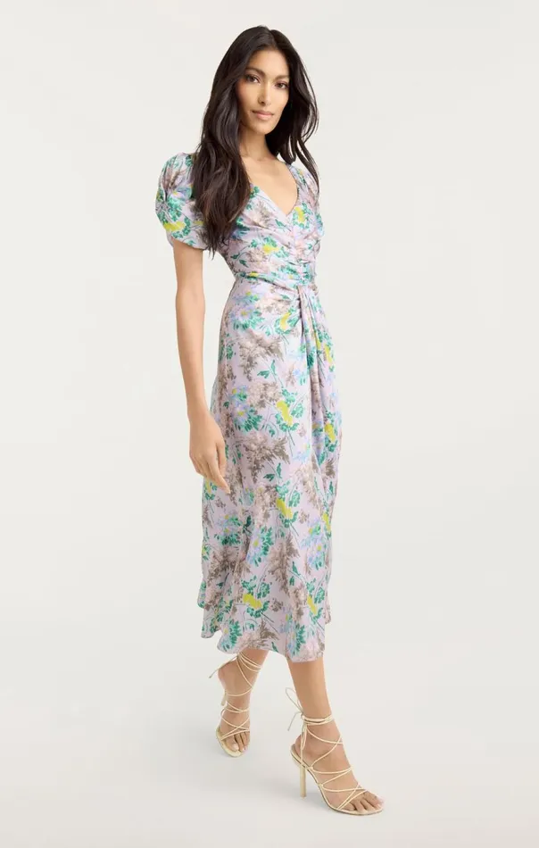 Cinq Sept Light Washed Floral Walker Dress Pastelmulti Women Midi