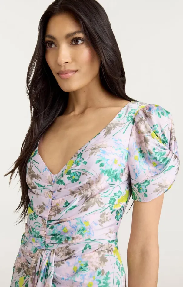 Cinq Sept Light Washed Floral Walker Dress Pastelmulti Women Midi