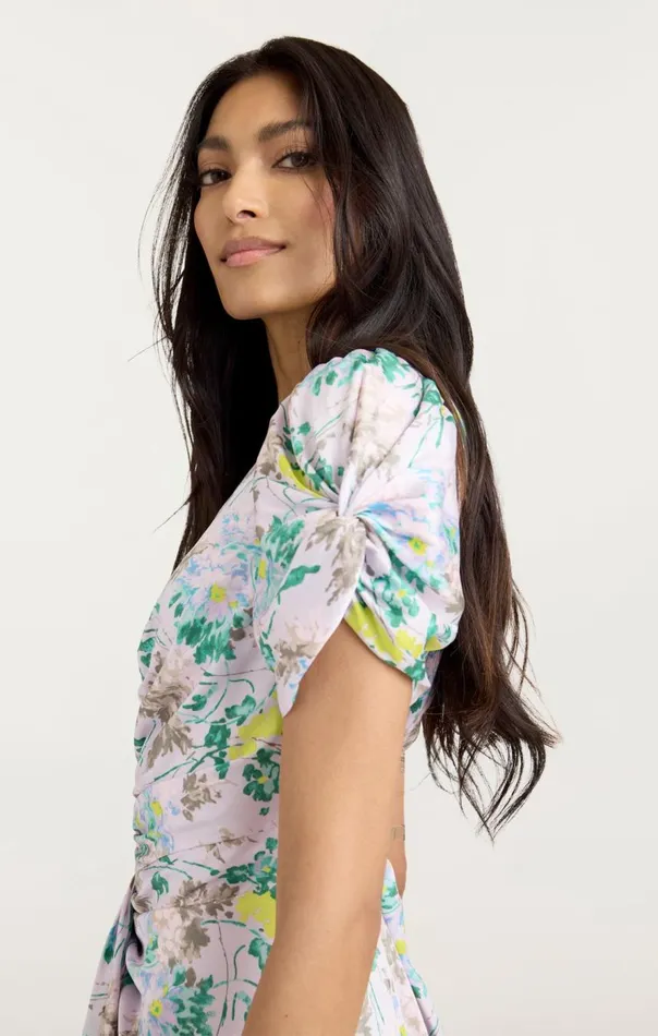 Cinq Sept Light Washed Floral Walker Dress Pastelmulti Women Midi