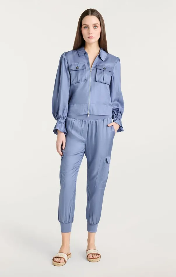 Cinq Sept Long Sleeve Holly Jacket Rusticblue Women Jackets