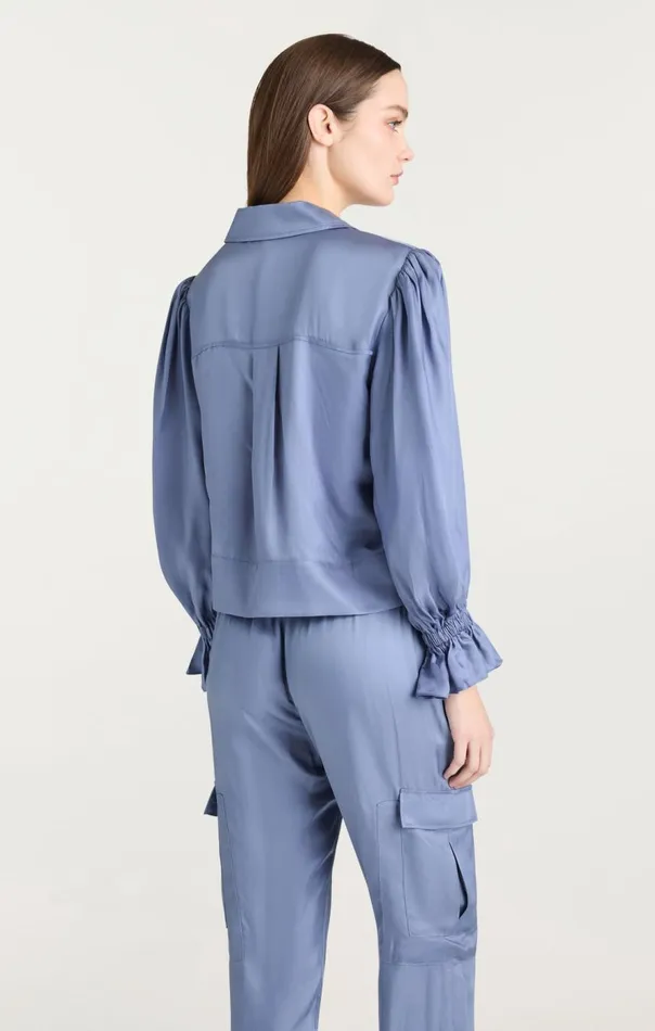 Cinq Sept Long Sleeve Holly Jacket Rusticblue Women Jackets