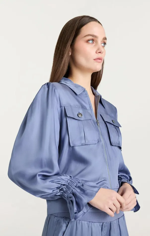 Cinq Sept Long Sleeve Holly Jacket Rusticblue Women Jackets