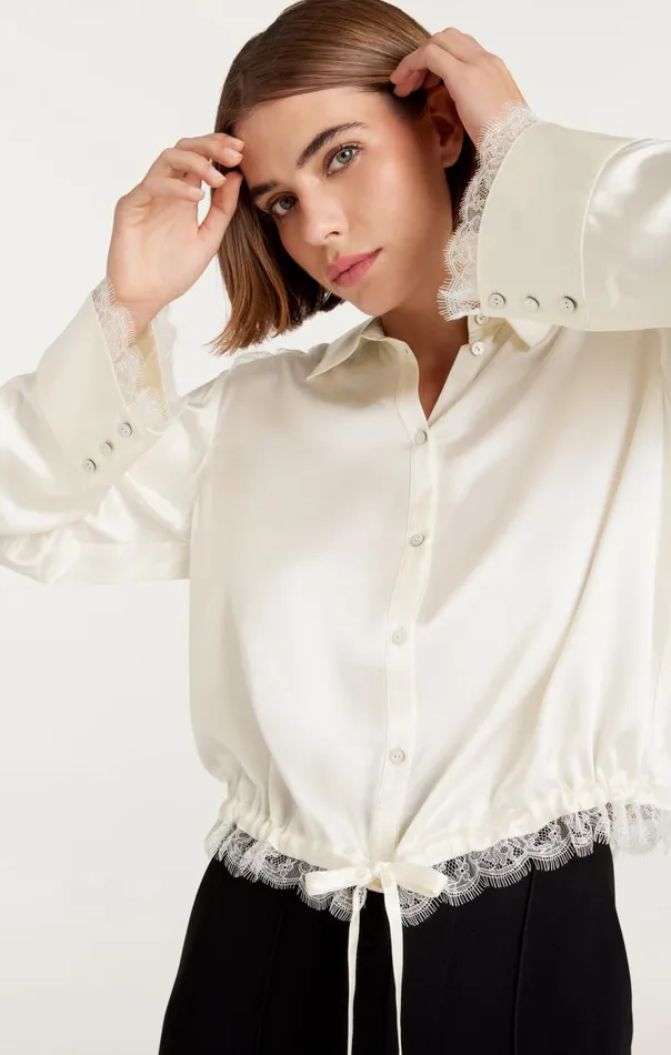 Cinq Sept Mabyn Top Ivory Women Long Sleeve Tops