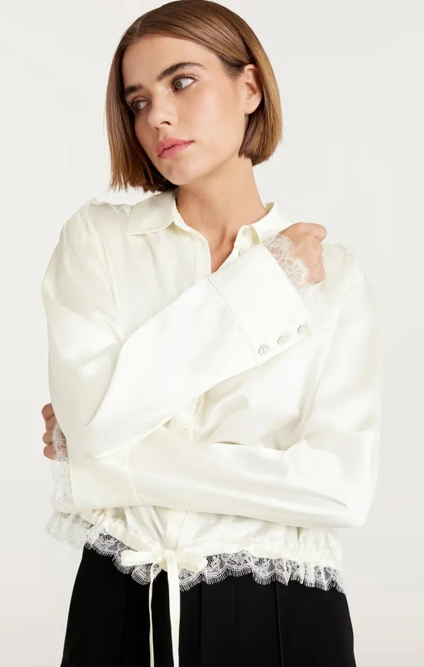 Cinq Sept Mabyn Top Ivory Women Long Sleeve Tops