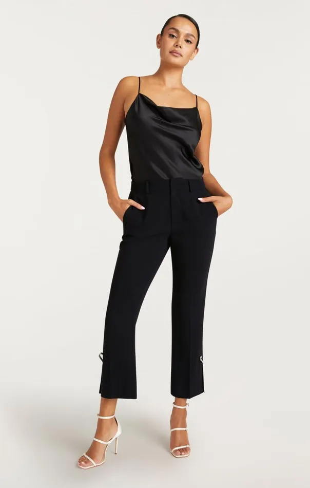 Cinq Sept Rhinestone Pin Cropped Kerry Pant Black Women Pants