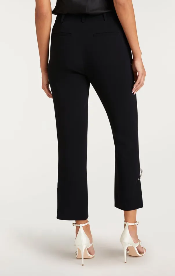 Cinq Sept Rhinestone Pin Cropped Kerry Pant Black Women Pants