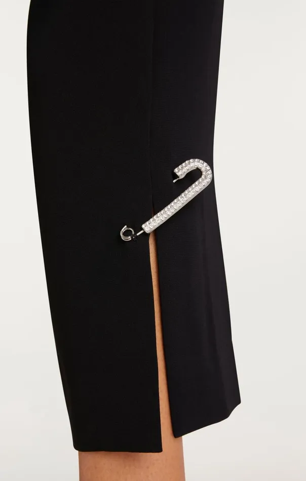 Cinq Sept Rhinestone Pin Cropped Kerry Pant Black Women Pants