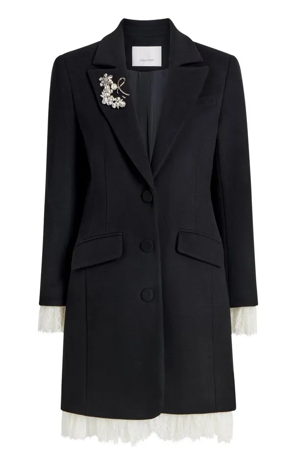 Cinq Sept Roxie Coat Blackivory Women Outerwear