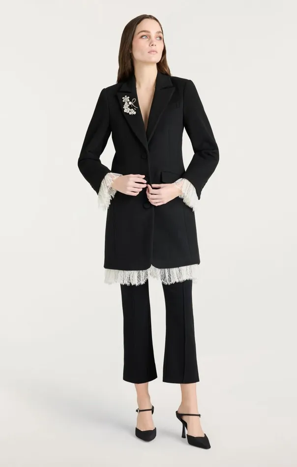 Cinq Sept Roxie Coat Blackivory Women Outerwear