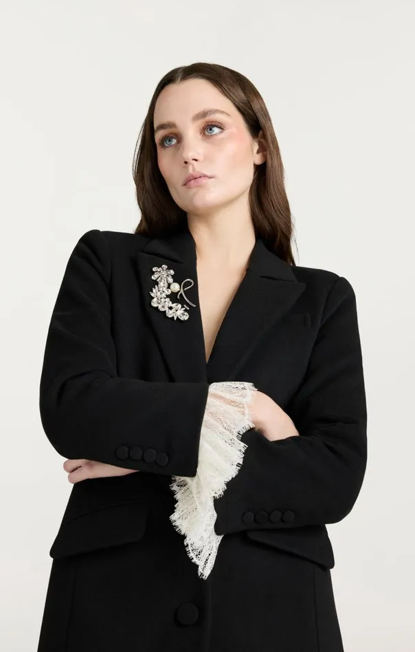 Cinq Sept Roxie Coat Blackivory Women Outerwear