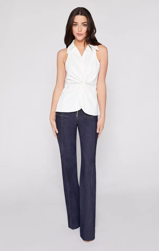 Cinq Sept Sleeveless Mckenna Top Ivory Women Tank Tops and Camisoles