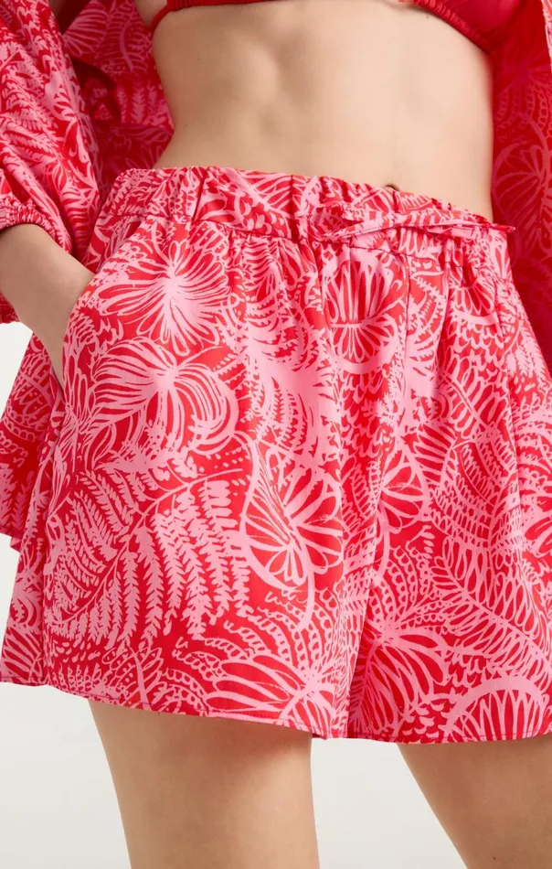 Cinq Sept Tropical Inkblot Jacques Short Bisoububblegum Women Coverups