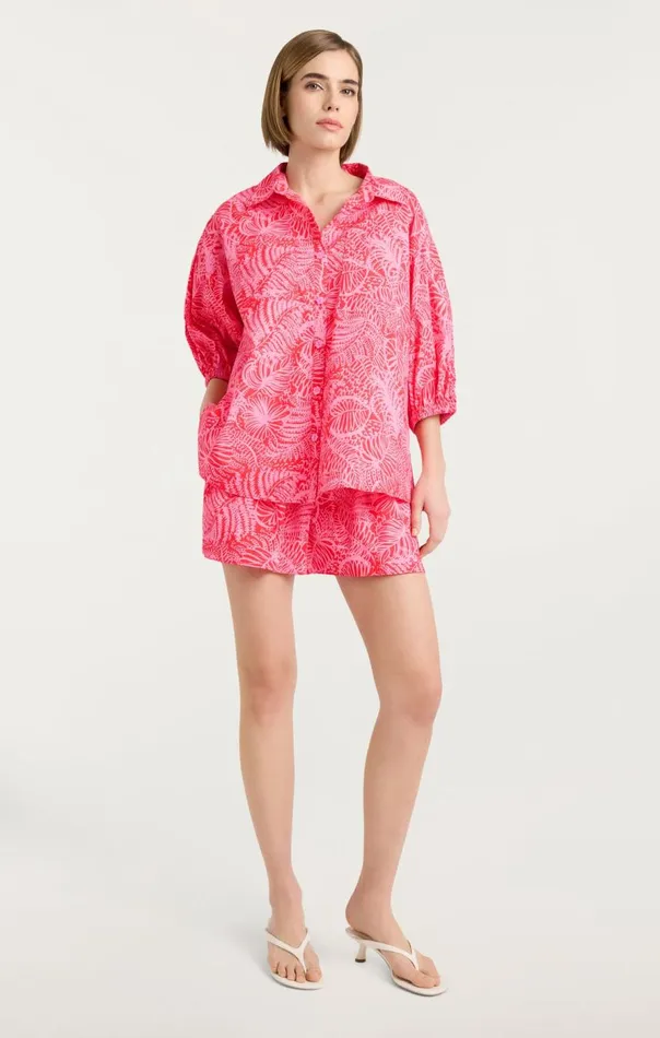 Cinq Sept Tropical Inkblot Jacques Top Bisoububblegum Women Coverups