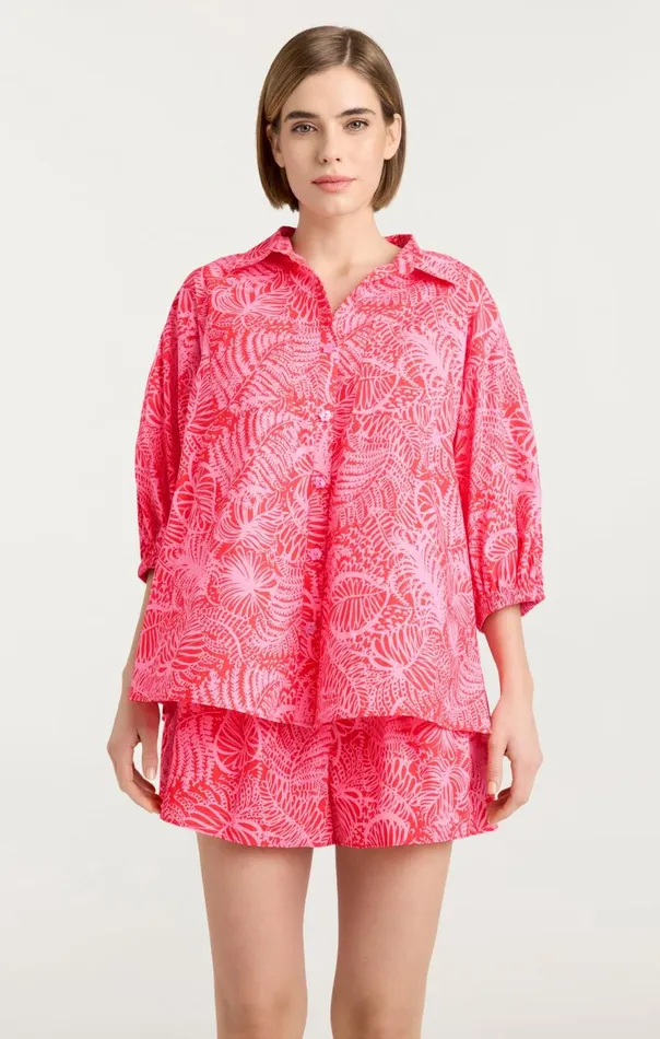 Cinq Sept Tropical Inkblot Jacques Top Bisoububblegum Women Coverups