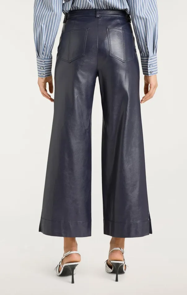 Cinq Sept Vegan Leather Benji Pant Navy Women Pants