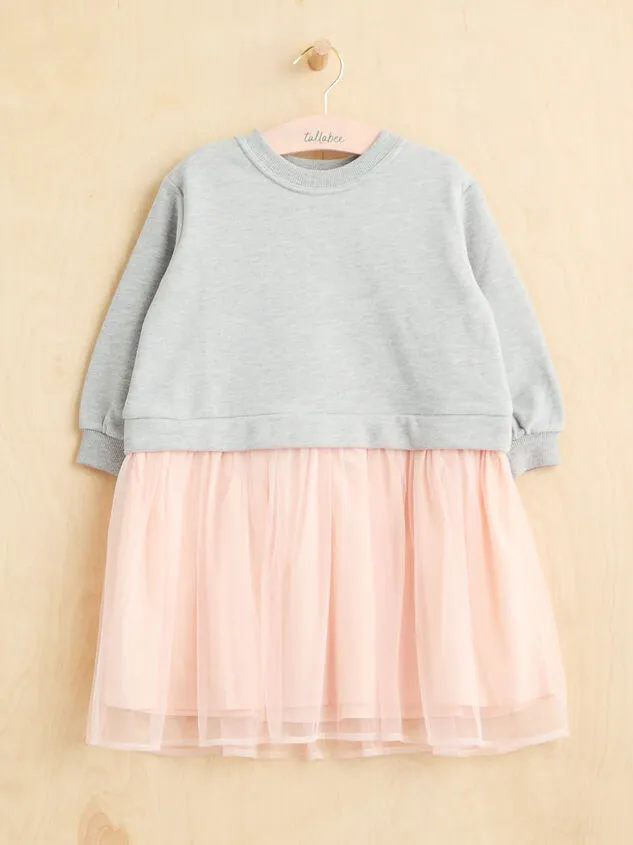 Clara Tulle Sweatshirt Dress Greypink Girl Altar039d State Dresses