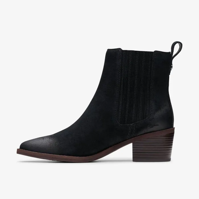 Clarks Ankle Boots Morzine Top Ankle Boot Black Suede 8211 Women
