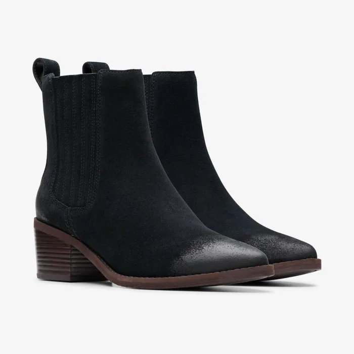 Clarks Ankle Boots Morzine Top Ankle Boot Black Suede 8211 Women