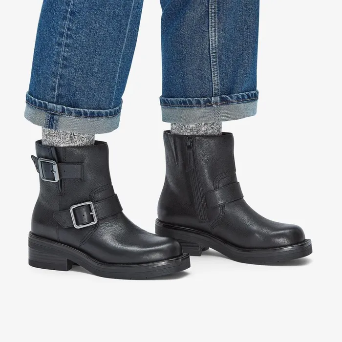 Clarks Ankle Boots Rebelle Buckle Black Leather 8211 Women