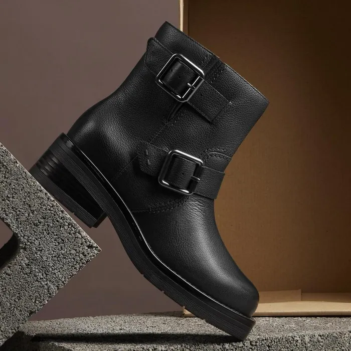Clarks Ankle Boots Rebelle Buckle Black Leather 8211 Women