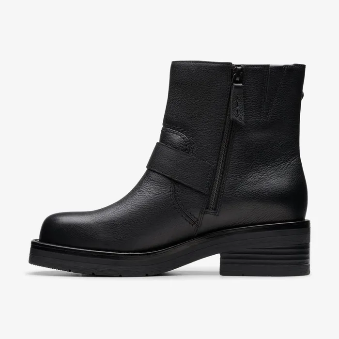 Clarks Ankle Boots Rebelle Buckle Black Leather 8211 Women